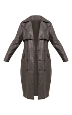 Prettylittlething Black Textured PU Trench Black -Prettylittlething 6a747a79f2bfa007289cba5b818291503b246be7 cng3037 5