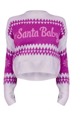 Prettylittlething Pink Santa Baby Cropped Christmas Sweater Pink -Prettylittlething 6b967610065d75059929d0e4bb708b6cfc377d32 cmy9678 5