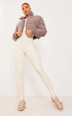 Prettylittlething Espresso Ribbed Cuff Peach Skin Cropped Puffer Jacket Espresso -Prettylittlething 6bce390dd4c8b3ef957f64f3b6d0f85c4a149010 cng5203 3