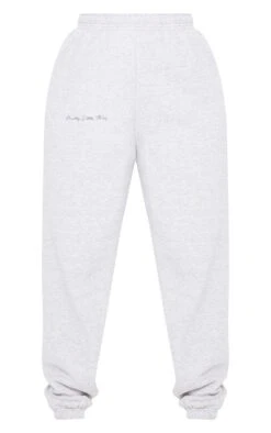 PRETTYLITTLETHING Grey Embroidered Cuffed Sweatpants Grey -Prettylittlething 6c345b524b22ea4bd62d705f4f3918b76926d4bf CMU3483 5