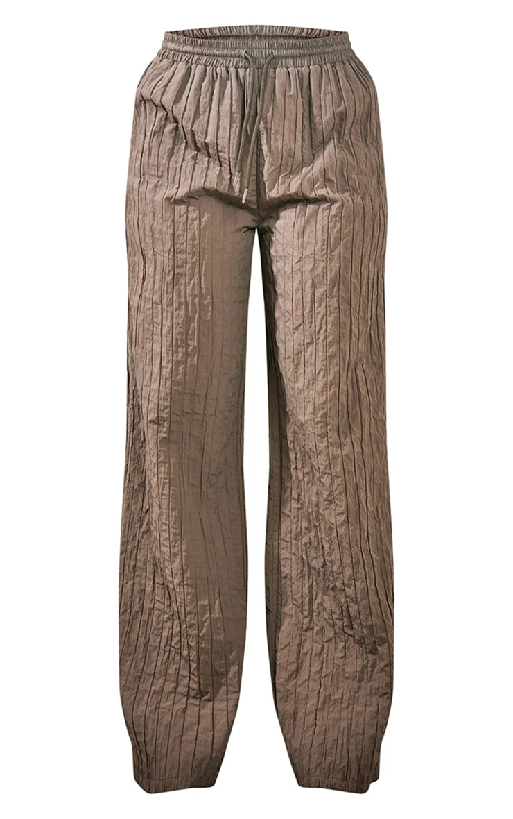 Prettylittlething Charcoal Nylon Straight Leg Pants Charcoal 5 Prettylittlething Charcoal Nylon Straight Leg Pants Charcoal - Image 5