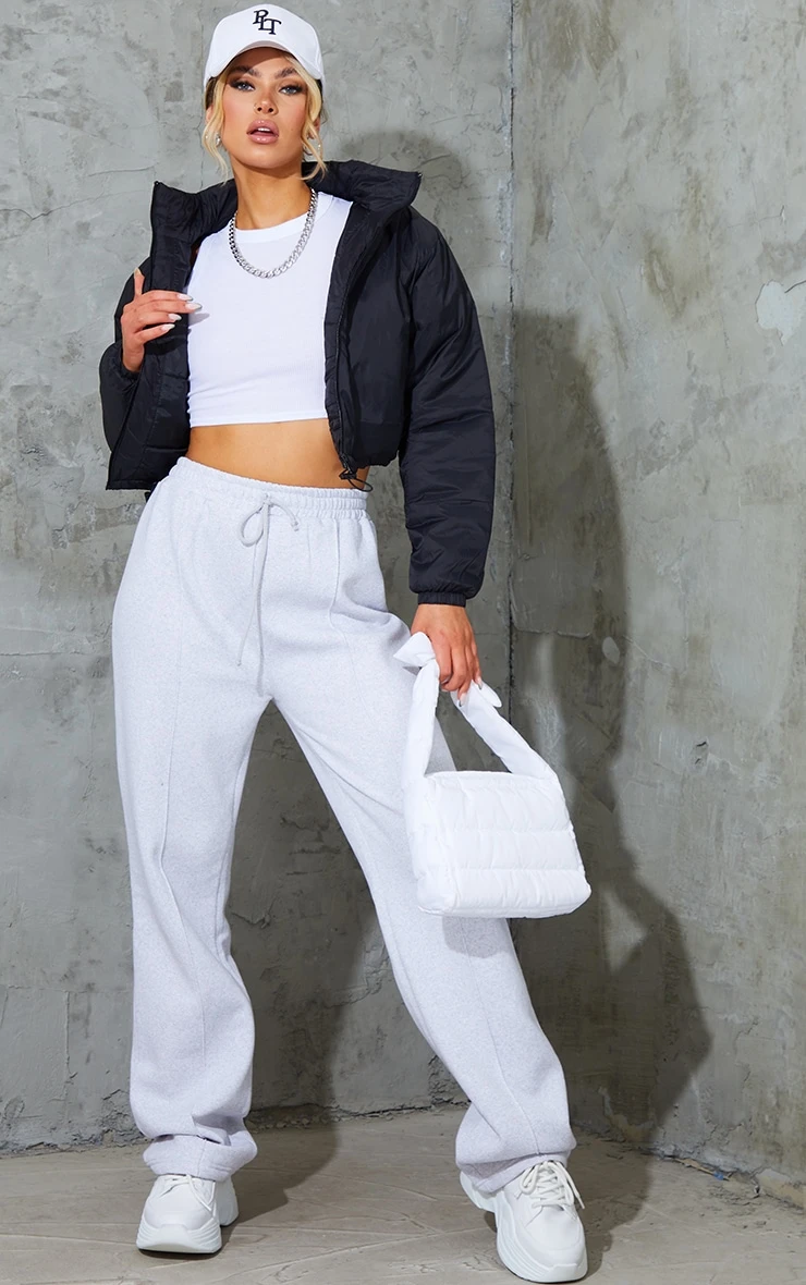 Prettylittlething Basic Black Cropped Toggle Hem Puffer Coat Black 3 Prettylittlething Basic Black Cropped Toggle Hem Puffer Coat Black - Image 3