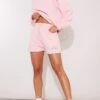 Prettylittlething Light Pink Active Lifestyle Embroidered Lightweight Sweat Shorts Light Pink