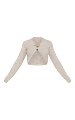 Prettylittlething Mocha Luxe Knit Button Front Curved Crop Cardigan Mocha -Prettylittlething 6e93cb38748daf1f84c23c1b0e26e11228213724 cne7519 5