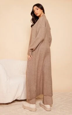 Prettylittlething Taupe Marl Knit Rib Maxi Cardigan Taupe -Prettylittlething 6ec6570c8f1f744d5b03b8186db002287c0ae9e8 cne6318 2