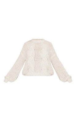 Prettylittlething Oatmeal Speckle Chunky Knit Slouchy Cable Sweater Oatmeal -Prettylittlething 6fe9b657789d7a054e09b4b747721efbe1ca64c3 cnf4844 5