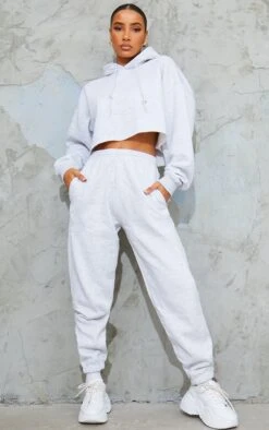 Prettylittlething Ash Grey Sweat Cuffed High Waist Sweatpants Ash Grey