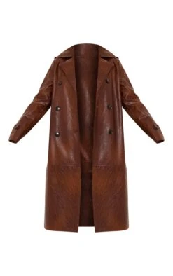 Prettylittlething Brown Vinyl Vintage Look Trench Coat Brown -Prettylittlething 6ffd58630664c37f78fe6bbfaca9e55e1e061ef6 cng3028 5