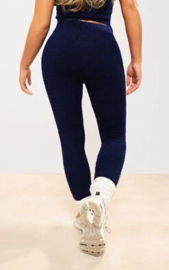 Prettylittlething Navy Eyelash Knit Flared Hem Leggings Navy -Prettylittlething 7042cea35b1601f471e21604410688577b2a6d63 cng7511 3