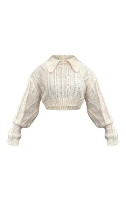 Prettylittlething Cream Collar Detail Laddering & Cable Knit Sweater Cream -Prettylittlething 70fbaebbab03fdde70cc266133c31f392ed218a0 cnf4812 5