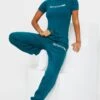 PRETTYLITTLETHING Teal Prettylittlething High Waist Cuffed Sweatpant Teal