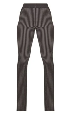 Prettylittlething Black Two Tone Knit Flared Pants Black -Prettylittlething 725f1d744d7d2d762f8ce325aeb3a8d856c76327 cnf0327 5