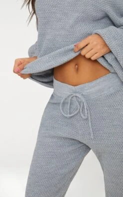 Prettylittlething Grey Waffle Knitted Lounge Set Grey -Prettylittlething 72a17c962a9892bdf94d950515e743ff261ed01f CLV3625 6