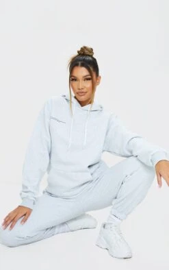 PRETTYLITTLETHING Logo Ash Grey Est 2012 Oversized Fit Hoodie Ash Grey -Prettylittlething 73857457294bddf08fd5050fc9eeffa3619b604e CMT8548 3