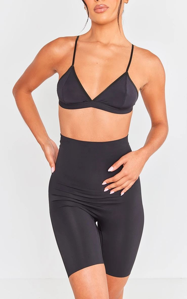 Prettylittlething Black Sculpted Mid Rise Shorts Black 1 Prettylittlething Black Sculpted Mid Rise Shorts Black