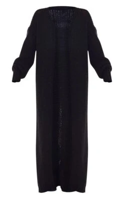 Prettylittlething Black Extreme Chunky Knitted Slouchy Maxi Cardigan Black -Prettylittlething 76be8671e169d787bf17aa600e75ac78e26c4421 cng3200 5