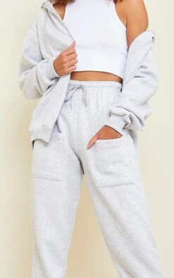 Prettylittlething Ash Grey Thigh Pocket Casual Cuffed Sweatpants Ash Grey -Prettylittlething 777efe9a87676d3f6fb2747da480b24362bb62e0 CMT8537 4