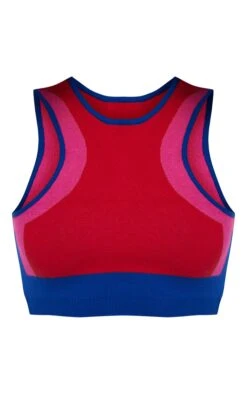 Prettylittlething Red Color Block Racer Neck Knit Top Red -Prettylittlething 783a4c98288ba466fb46d5e65e423a0badfdd0f8 cnb8408 5