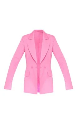 Prettylittlething Bright Pink Woven Pocket Detail Double Breasted Blazer Bright Pink -Prettylittlething 79698ceb4d58e75068a5a3a95807928986318131 cms9938 5