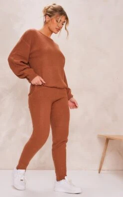 Prettylittlething Rust Knitted Waffle Lounge Set Rust -Prettylittlething 7a2f4365d3a58bd842a6a2b4ac56fd18d4206663 clz6949 3