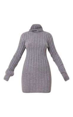 Prettylittlething Grey Roll Neck Knit Sweater Dress Grey -Prettylittlething 7bc00bb9f6902cbe2f2098a077bca46d75ed46b6 cmu0220 6