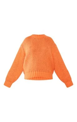 Prettylittlething Orange Super Chunky Oversized Sweater Orange -Prettylittlething 7bc235357f7f3ce513dd94d4d6a011065845606a cne7080 5
