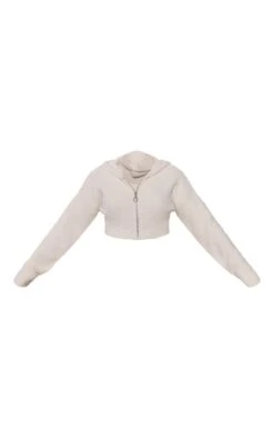 Prettylittlething Cream Teddy Knit Cropped Zip Hoodie Cream -Prettylittlething 7d685d4baa586bca462f3371efc6e1060620e1b2 cne7539 5