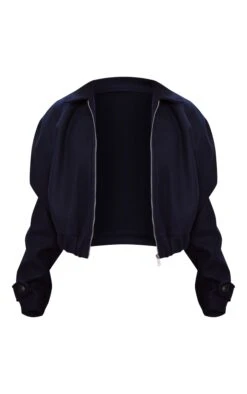 Prettylittlething Navy Wool Look Zip Front Bomber Jacket Navy -Prettylittlething 7f80f8176d96f3e31729758f9e3e5358bd0a57d4 cnf6003 5