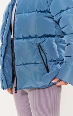 PRETTYLITTLETHING Petrol Blue Panelled High Neck Puffer Coat Petrol Blue -Prettylittlething 8125ea529eb52e33393fd2922083c1cf78067ead cng5199 4