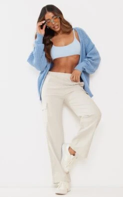 Prettylittlething Dusty Blue Chunky Knit Slouchy Cardigan Dusty Blue -Prettylittlething 81b0a34141a78c5fcf20c402f40fe4db44413d65 cmk2925 3