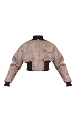 Prettylittlething Washed Grey Washed PU Cropped Utility Bomber Jacket Washed Grey -Prettylittlething 828a2aa336dd9a29e24637f4bda33e043315e12a cng2950 5