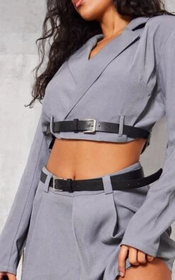 Prettylittlething Charcoal Tailored Boxy Belt Cropped Blazer Charcoal -Prettylittlething 82fe1461f9f06e24c812019ce73e6b4671f514e1 cnh3084 4