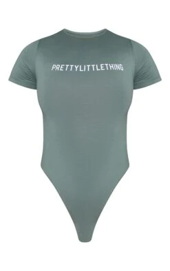 PRETTYLITTLETHING Sea Green Logo Short Sleeved Bodysuit Sea Green -Prettylittlething 843766a19d125ed4cbd8546c173a5f1f7624312f cnc0631 5