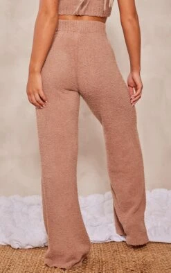 Prettylittlething Brown Teddy Knit Pants Brown -Prettylittlething 858f74bde60cd9a809c513e20493d5e374cb56a7 cne7544 3