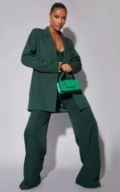 Prettylittlething Dark Green Woven Oversized Suit Jacket Dark Green -Prettylittlething 8621fbc09ce48aa113ef6f0b8fdad1230213442a cmu5225 3