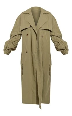 Prettylittlething Khaki Cargo Pocket Detail Oversized Trench Coat Khaki -Prettylittlething 86577b94c8b878e5d133c23674600c0be916151b cnf1397 5