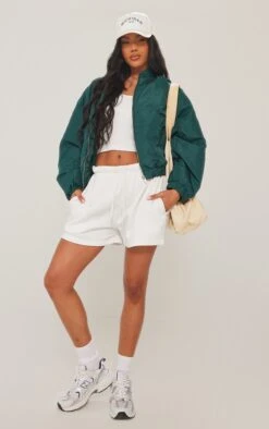 Prettylittlething Forest Green Zip Up Puffer Bomber Jacket Forest Green -Prettylittlething 87c2140596ad89cae10da890a7b1cba81a201dec cnh2589 3