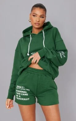 PRETTYLITTLETHING Forest Green Printed Logo Sweat Shorts Forest Green 9 PRETTYLITTLETHING Forest Green Printed Logo Sweat Shorts Forest Green -Prettylittlething 88cc6e6fc4b055f41f6d3f0448e8f44aa6e1cff2 cmy3005 4