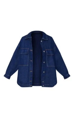 Prettylittlething Indigo Patch Pocket Oversized Denim Shirt Shacket Indigo -Prettylittlething 89445a105449eb4e98fd40dffeae5782cc4d0942 cna7283 5