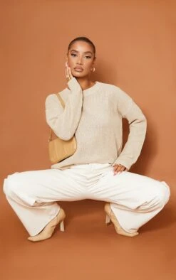 Prettylittlething Stone Basic Crew Neck Knit Sweater Stone -Prettylittlething 8a5adb295863a8a0daa0864bd5f2410a89c0f23c cmo7258 3