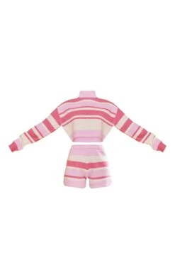 Prettylittlething Pink Stripe Color Block Knit Cross Back Sweater & Shorts Pink -Prettylittlething 8a76599fe1ba3758c9d23d43b50db6f90bc009f6 cng3195 5