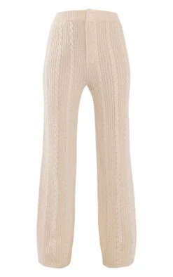 Prettylittlething Stone Cable Knit Wide Leg Pants Stone -Prettylittlething 8ae9a1a8f3ea255da7f809d8d0390f46d82c6f39 cmz8128 5