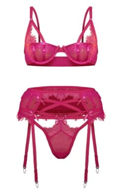 Prettylittlething Pink Scallop Edge 3 Piece Lingerie Set Pink -Prettylittlething 8bf283f9677f91ed4a7a3897c13170e0972e00a7 cng9317 5