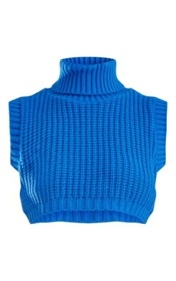 Prettylittlething Bright Blue Chunky Knit Roll Neck Tank Bright Blue -Prettylittlething 8f66c420220e199a53db1e6bc58a2dc44e86bf2d cnb3798 5