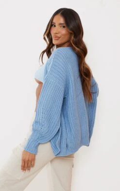 Prettylittlething Dusty Blue Chunky Knit Slouchy Cardigan Dusty Blue -Prettylittlething 8faf049fe07e81648670b60b934fa25ad946b187 cmk2925 2