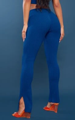 Prettylittlething Bright Blue Ribbed Knit Wide Leg Pants Bright Blue -Prettylittlething 906b49082d77d68c00076452f68adde478660a75 cna5321 3