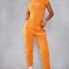 PRETTYLITTLETHING Bright Orange High Waist Cuffed Sweatpants Bright Orange