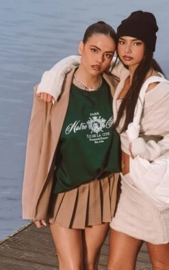 Prettylittlething Stone Tailored Woven Oversized Blazer Stone