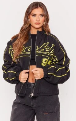 Prettylittlething Black Contrast Oversized Graphic Zip Up Racer Bomber Black -Prettylittlething 9680108739fbd0ac22a93a23167238b94fd29db9 cnh0271 3