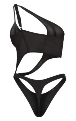Prettylittlething Black Cut Out Detail Mesh Panelling Bodysuit Black -Prettylittlething 9695648ac066d96fa45e943096fa0073c4b41bed cng4709 6